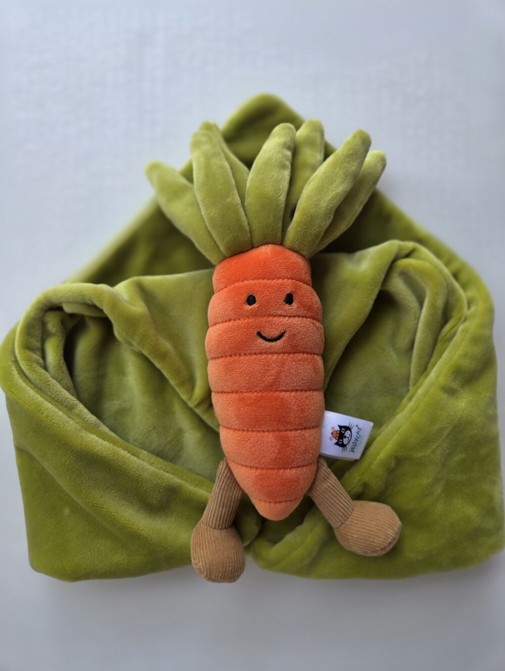 Jellycat Vivacious Carrot Lovey Security Blanket Plush Soother Retired HTF Baby